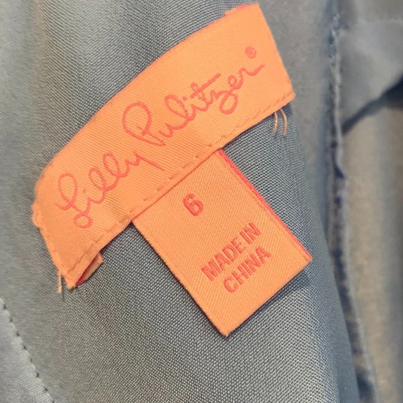 LILLY Pulitzer Aaliyah lace Cerulean Cocktail dress Carolina blue navy bow - Picture 5 of 6